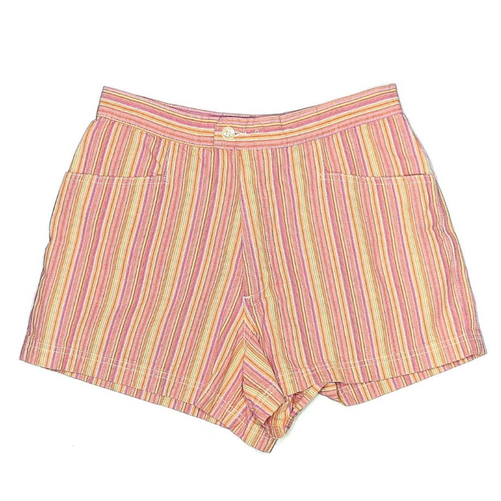 Vintage County Seat Jeanswear pink orange yellow striped shorts size 10